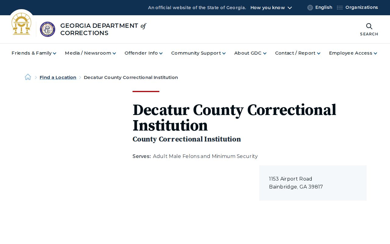 GDC Decatur County Correctional Institution profile