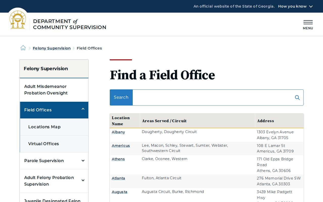Decatur County parole and probation Cairo field office lookup
