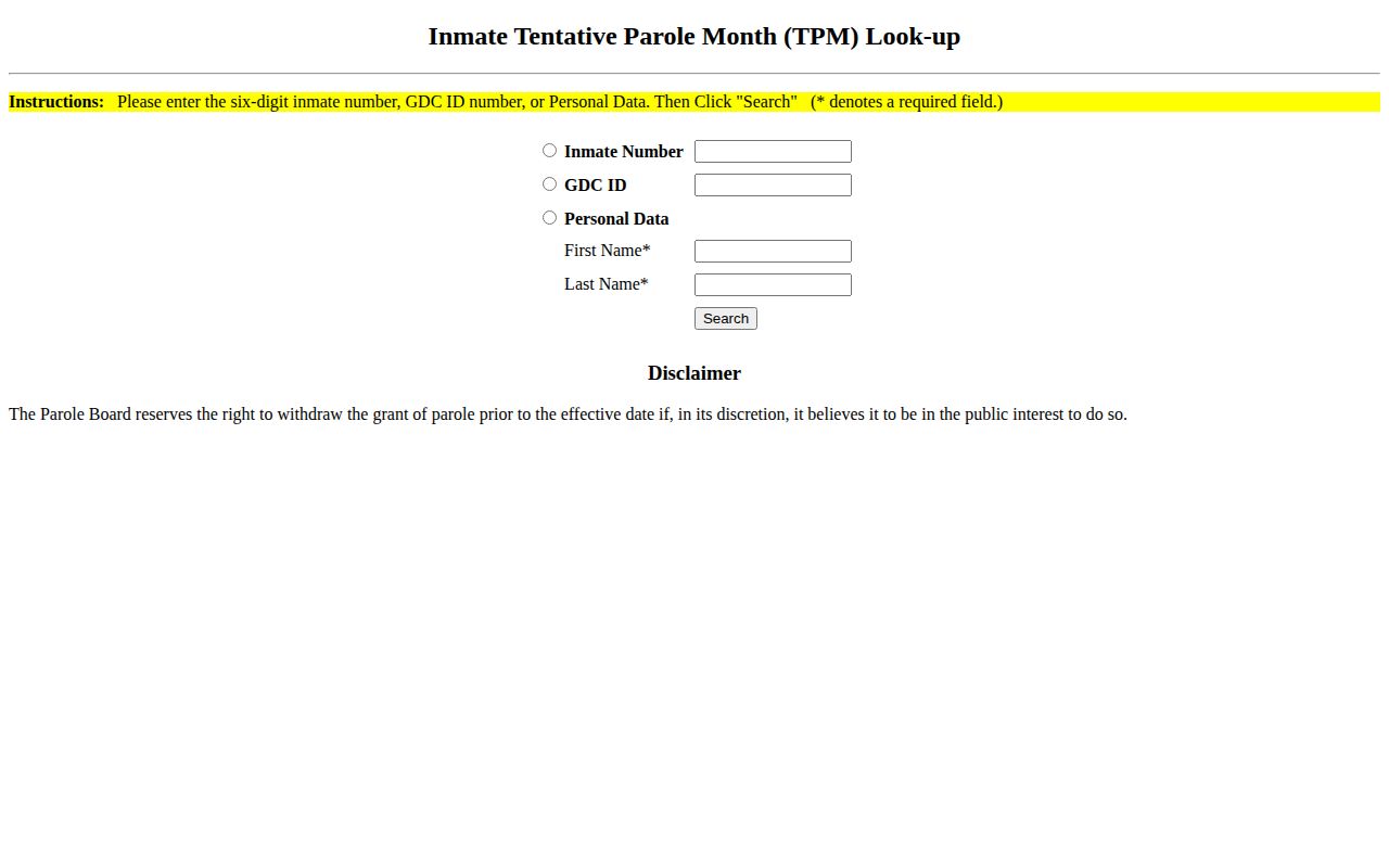 Georgia TPM lookup for Decatur County projected release dates